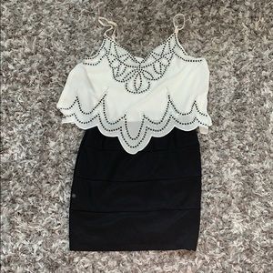 Black and white Beaded dress